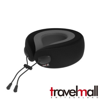【Travelmall】REBOND-C型舒適記憶頸枕-黑(人體工學設計)