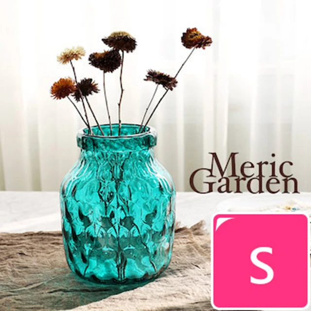 【Meric Garden】湛藍晶透水立方藝術裝飾玻璃花器花瓶_湛海藍S(玻璃花瓶 透明花瓶)