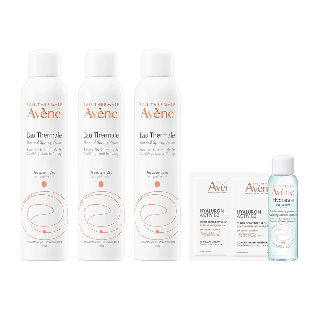 【Avene 雅漾官方直營】舒護活泉水300mlx3入(保濕化妝水/妝前噴霧)