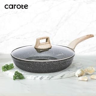 【CAROTE】EW系列 麥飯石不沾鍋 平底鍋 28cm 鍋具 炒鍋(電磁爐/ih爐)