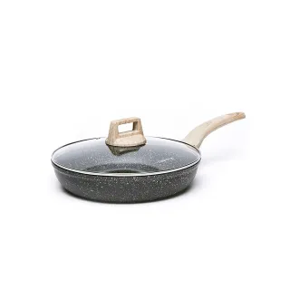 【CAROTE】EW系列 麥飯石不沾鍋 平底鍋 26cm 鍋具 炒鍋(電磁爐/ih爐)