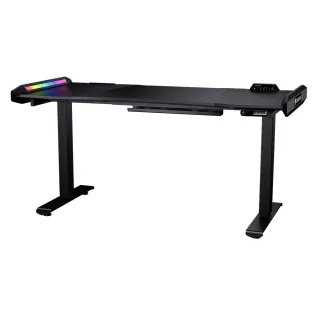 【COUGAR 美洲獅】E-MARS 炫目RGB燈效 自動升降電競桌(電腦桌/自行組裝)