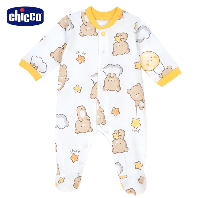 Chicco 24SS-粉彩-前開長袖兔裝-小熊星星 C折扣