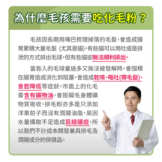 【毛孩時代】天然型態6合1專利化毛粉x3盒(貓狗保健食品/化毛粉/排毛粉/寵物保健)