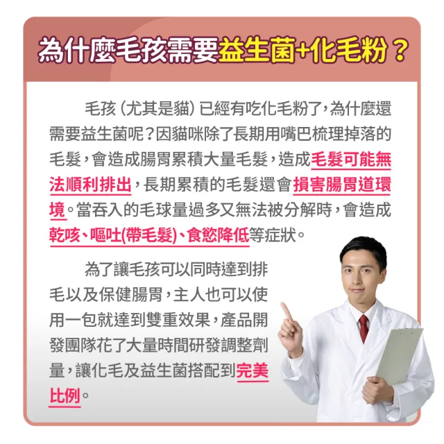 【毛孩時代】化毛專科益生菌x1盒(貓狗保健食品/排毛益生菌/排毛粉/化毛粉)