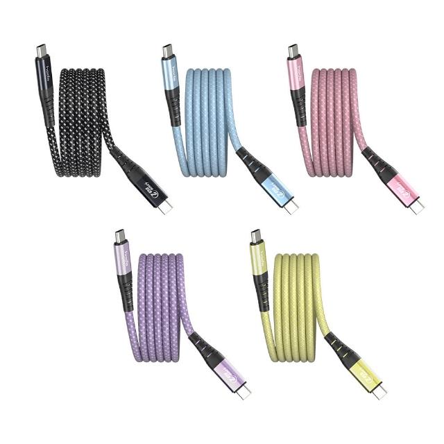 【hoda】240W USB-C to C 磁吸收納編織快速充電線(1.2M)