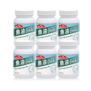 【Nutrimate 你滋美得】魚油DHA 6入組(共540顆、DHA、分子蒸餾、omega-3、祕魯小型魚)