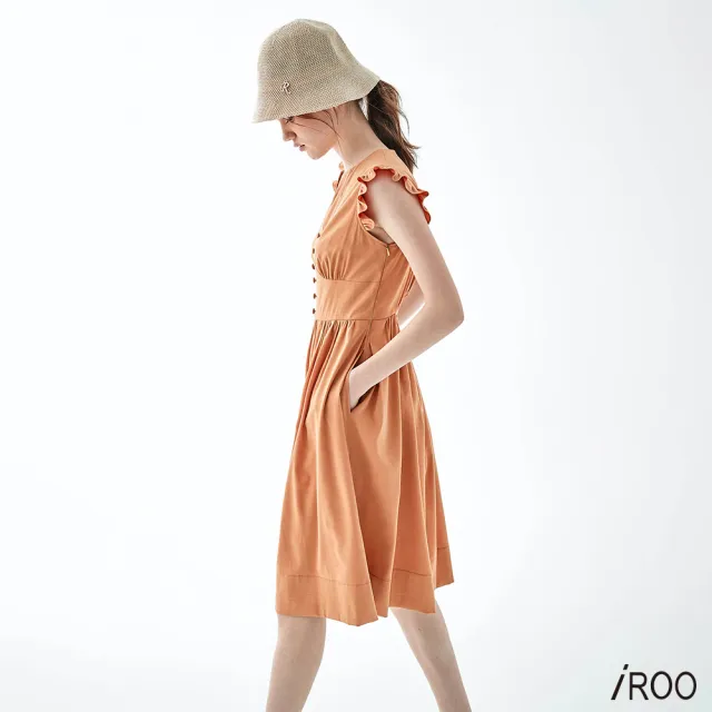 【iROO】復古腰線設計洋裝