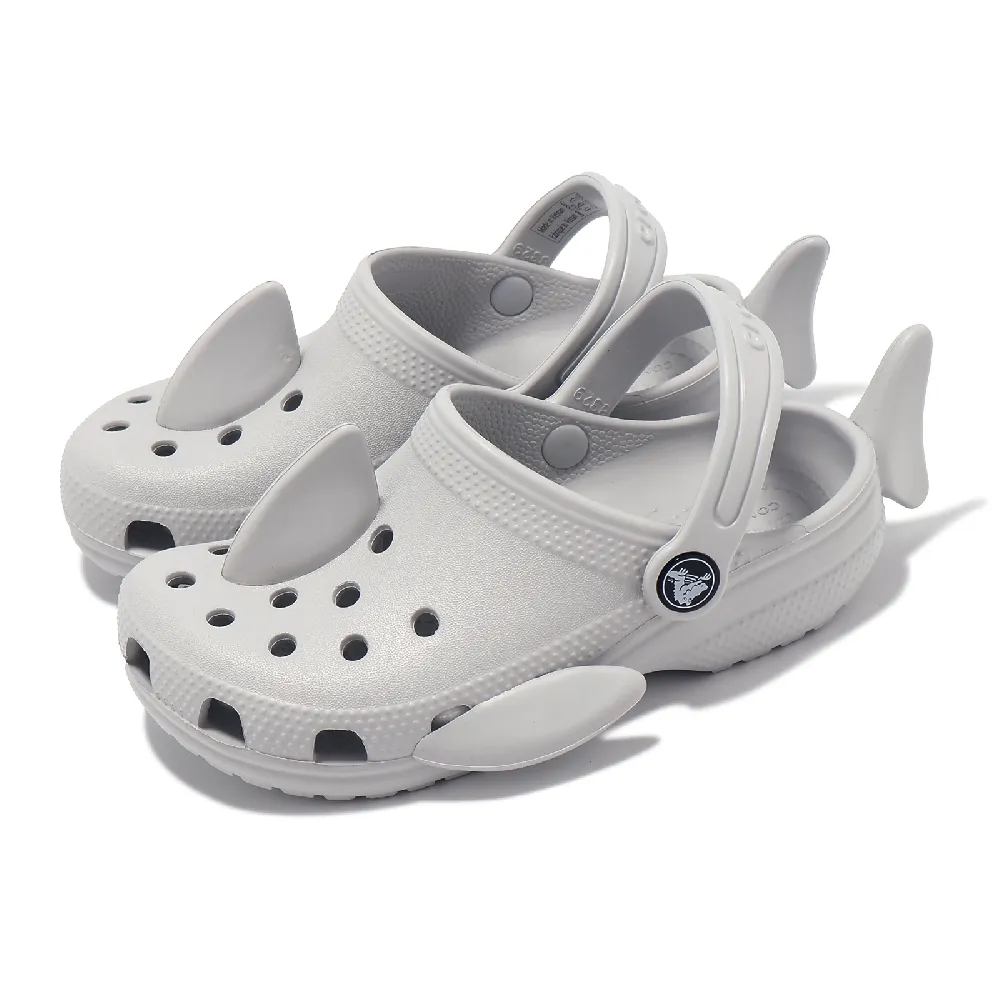【Crocs】洞洞鞋 Classic I AM Shark Clog K 中童 大氣灰 經典鯊魚克駱格 小朋友(2100111FT)