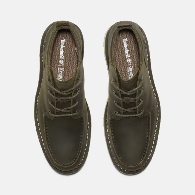 【Timberland】男款深綠色Westmore全粒面皮革查卡靴(A2GQQA58)