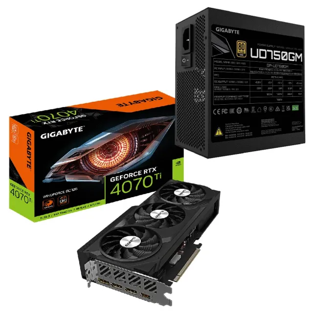 【GIGABYTE 技嘉】超值組合套餐(技嘉RTX 4070Ti WINDFORCE OC 12G + 技嘉 UD750GM 750W 80+ 金牌)