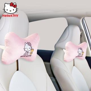 【HELLO KITTY】凱蒂貓超柔毛汽車頭枕護頸枕骨頭枕(車用頭枕 車用靠枕 護頸頭枕)