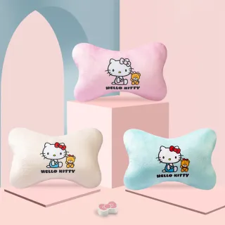 【HELLO KITTY】凱蒂貓超柔毛汽車頭枕護頸枕骨頭枕(車用頭枕 車用靠枕 護頸頭枕)