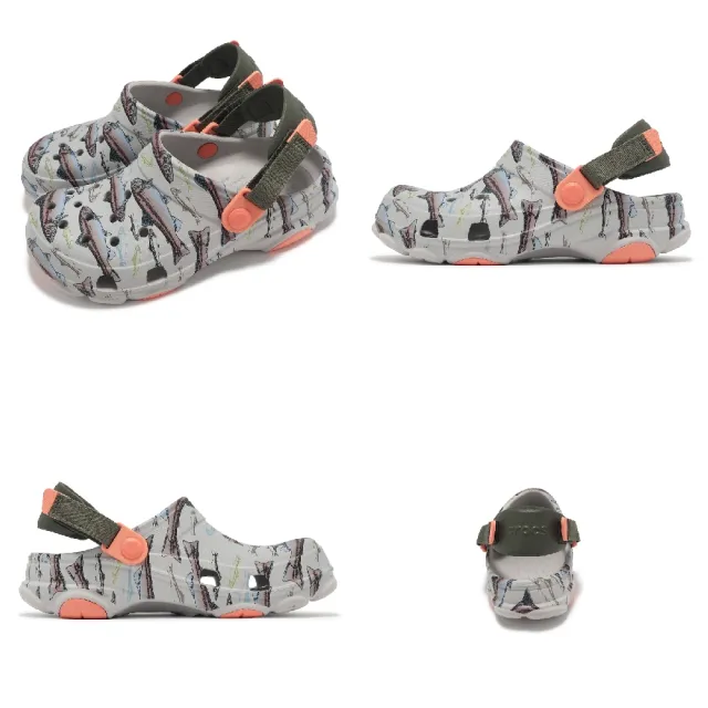 【Crocs】童鞋 All Terrain Trout Print Clog K 洞洞鞋 特林印花克駱格 大氣灰色(2100321FT)