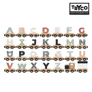 【Tryco】木製字母火車-28件全套組(學習主題 手部肌肉 顏色 單字 英文)