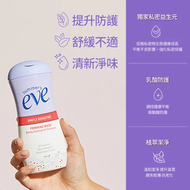 即期品【Summer’s Eve 舒摩兒】經典防護組(浴潔露237mlx2送浴潔露59ml 私密清潔買2送1)