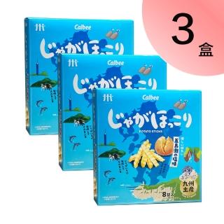 【Calbee 卡樂比】五島灘鹽味風味厚切薯條 3盒(8包/盒 盒損品 日本原裝進口)