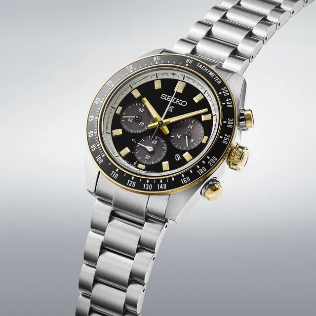 【SEIKO 精工】PROSPEX SPEEDTIMER 極速熊貓太陽能三眼計時男錶-黑x銀/41.4mm(SSC941P1/V192-0AH0G)