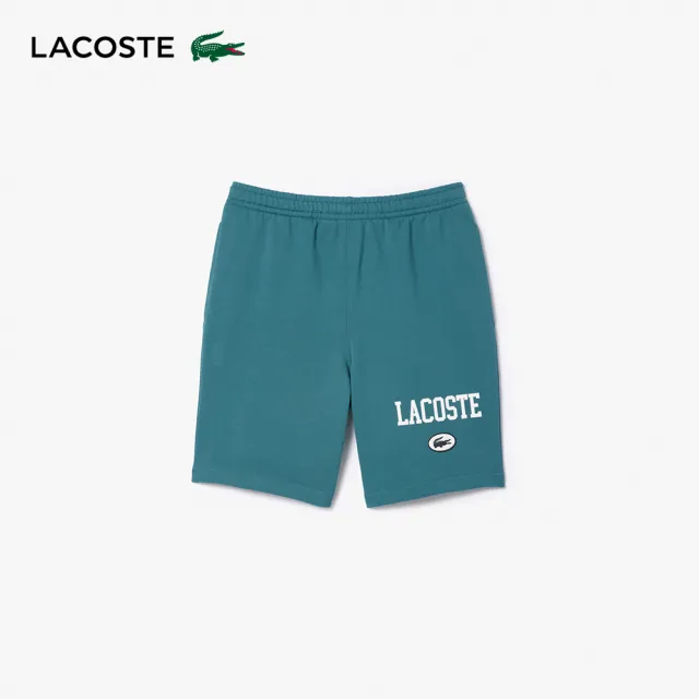 【LACOSTE】男裝-常規版型Lacoste印花慢跑短褲(藍綠色)