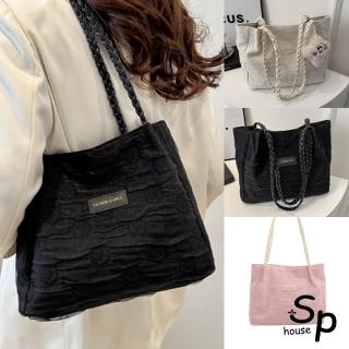 【Sp house】輕鬆生活質感紋路編織帶單肩手提包(2款3色可選)