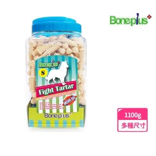 【Bone Plus】牛奶動能雙頭潔牙骨桶裝1100G(狗潔牙、耐咬、寵物潔牙、寵物零食、魔法村)