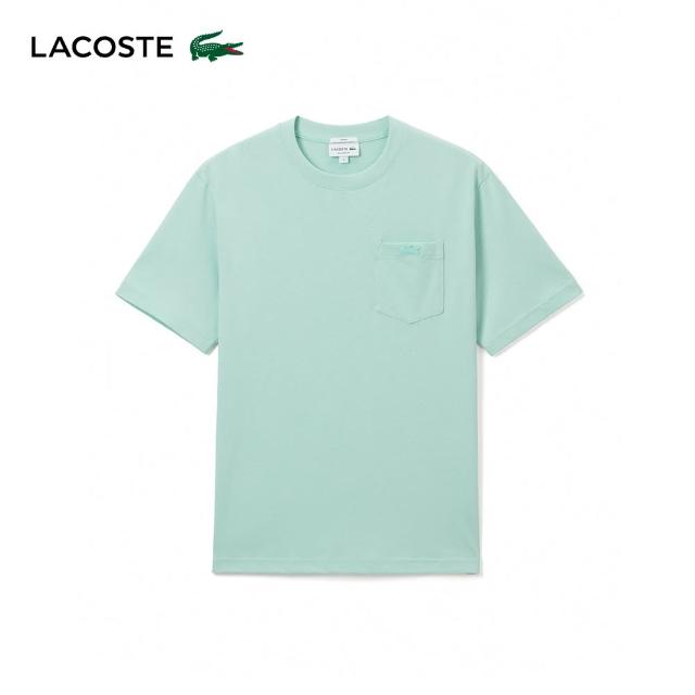 【LACOSTE】中性款-背面俏皮鱷魚印花短袖T恤(綠色)