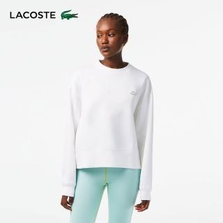 【LACOSTE】女裝-Lacoste背面印花慢跑大學T(白色)