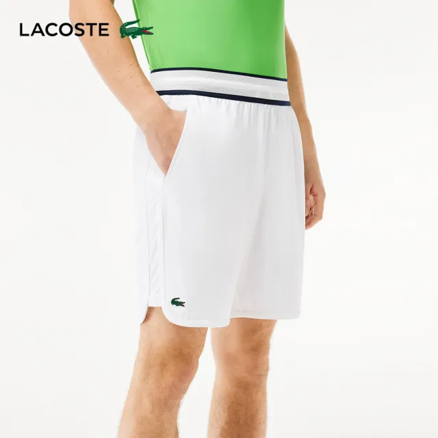 【LACOSTE】男裝-Lacoste Sport x Daniil Medvedev 運動短褲(白色)