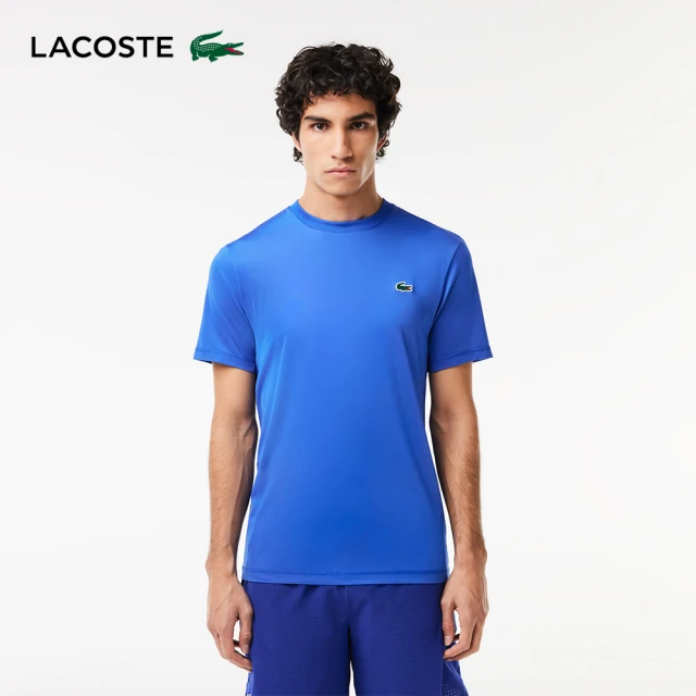 LACOSTE 男裝-快乾描圖印花運動短袖T恤(灰色) 推薦