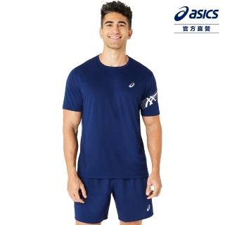 【asics 亞瑟士】ICON 短袖上衣 男款 海外版 跑步上衣(2011C734-404)