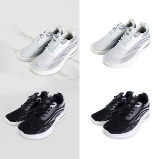 【FUFA Shoes 富發牌】彈力護足飛織運動鞋-黑/白 1AL025(休閒鞋/運動鞋/健走鞋/慢跑鞋/情侶鞋)