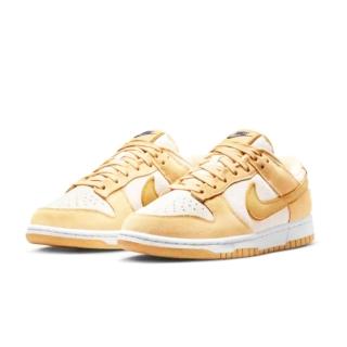 【NIKE 耐吉】W Dunk Low Gold Suede 麂皮 布丁狗 女款 黃 DV7411-200