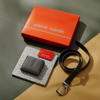 【pierre cardin 皮爾卡登】經典輕奢皮帶+皮夾禮盒組(雙件組-獨家超值)