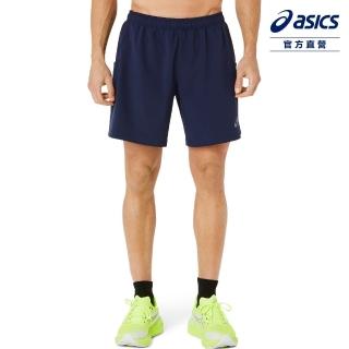 【asics 亞瑟士】2IN1 7吋平織短褲 男款 防潑水 海外版 訓練下著(2031E777-402)