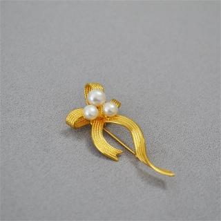 【MoonDy】配飾 別針 禮物 復古胸針 珍珠胸針 蝴蝶結胸針 絲帶別針 造型胸針 金屬胸針 金色胸針