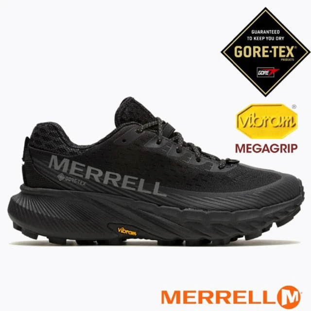 MERRELL 女 AGILITY PEAK 5 GORE-TEX輕量越野健行鞋.透氣登山鞋.戶外休閒運動鞋(ML067790 黑色)