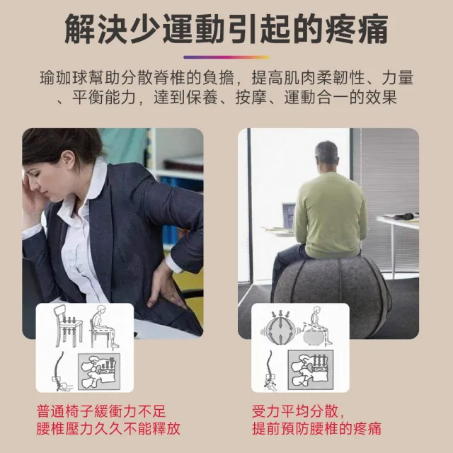 【沐森活】麻布套加厚瑜珈球(辦公椅/居家/休閒/瑜珈球)