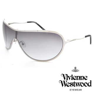 【Vivienne Westwood】個性時髦大框流線型太陽眼鏡(銀色 VW58705)