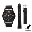 【KANGOL】買一送一。買錶送品牌洗顏慕斯│英國袋鼠 時尚米蘭腕錶+可調手環/真皮錶帶禮盒組(多款任選)