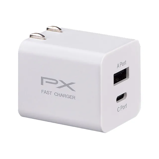 【PX 大通-】2年保固2孔USB充電器TypeC充電頭20W瓦快充頭Type-C PD iPhone15平板手機(PWC-2011MW/MB)