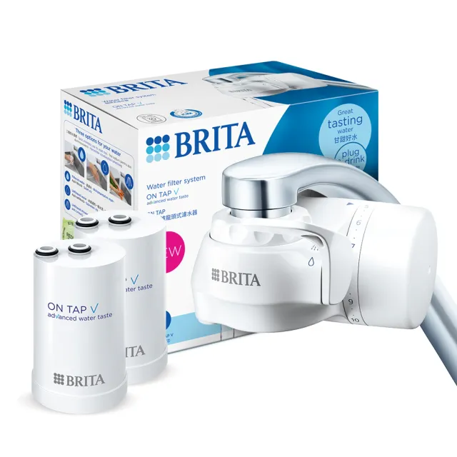 【BRITA】官方直營 ON TAP 4重微濾龍頭式淨水器+1入微濾濾芯(共1機2芯)