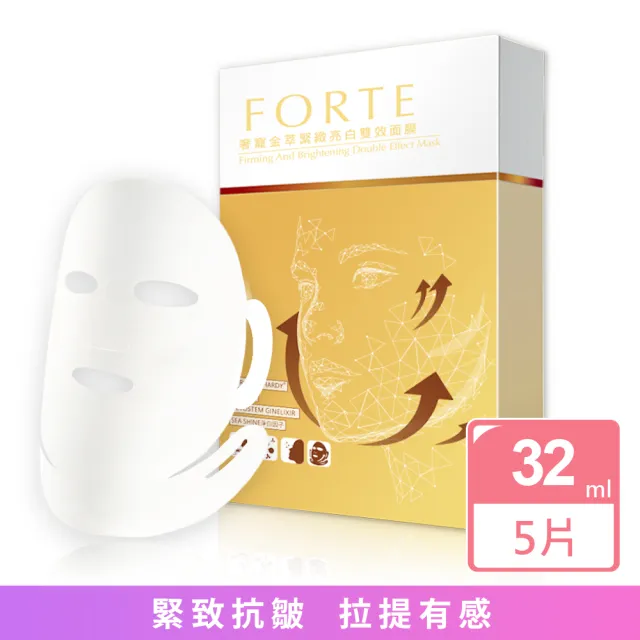 【FORTE】台塑生醫奢寵金萃緊緻亮白雙效面膜5片/盒