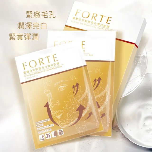 【FORTE】台塑生醫奢寵金萃緊緻亮白雙效面膜5片/盒