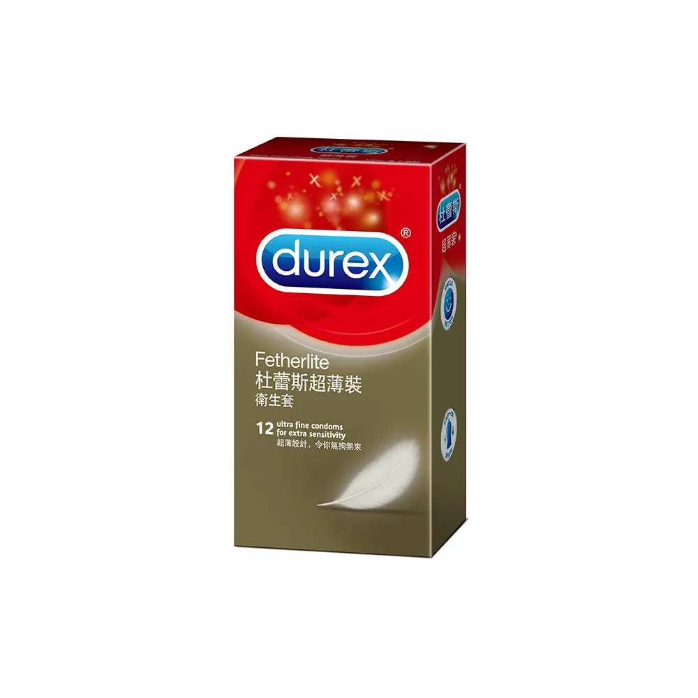 【Durex 杜蕾斯】超薄裝保險套1盒(12入 保險套/保險套推薦/衛生套/安全套/避孕套/避孕)