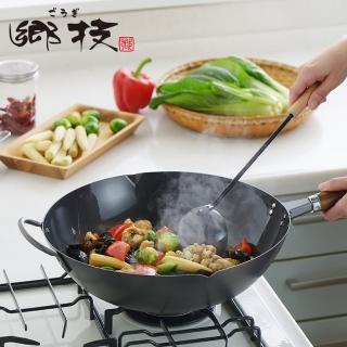 【YOSHIKAWA吉川鄉技】日本新潟燕三條 職人窒化鐵炒鍋30cm(附鍋蓋)