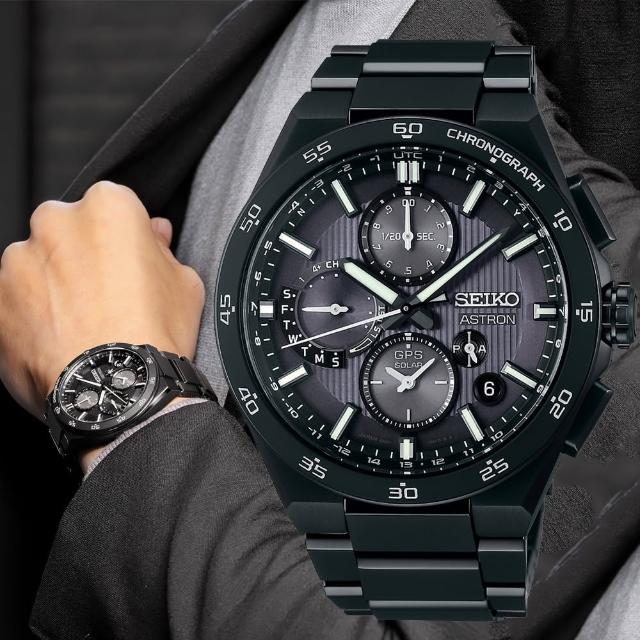 【SEIKO 精工】Astron系列 GPS對時 鈦 雙時區 太陽能腕錶 母親節 禮物 推薦(SSH155J1/5X83-0AA0SD)