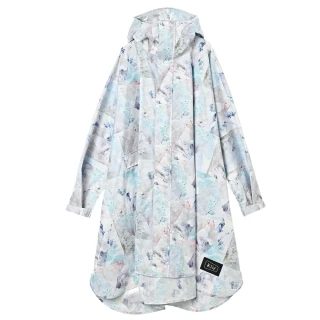 【KIU】日本 成人空氣感有袖斗篷雨衣(163361 寶石幾何學)