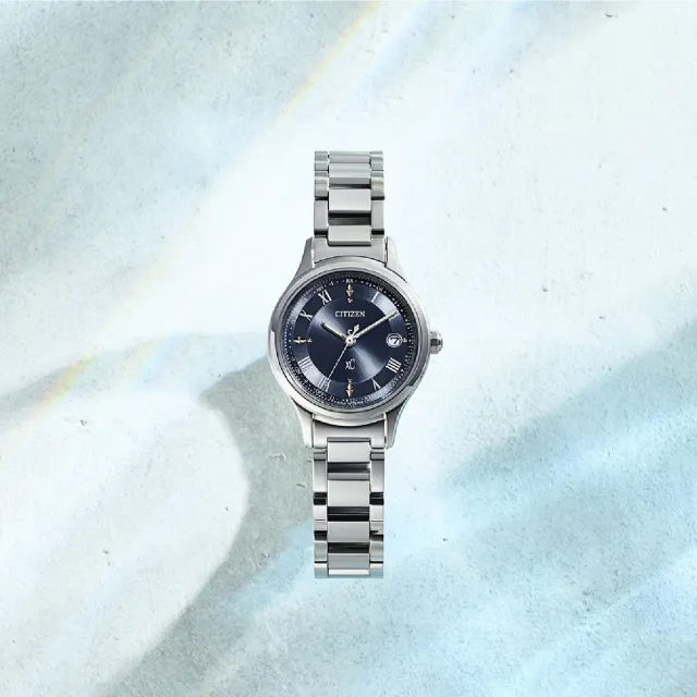 【CITIZEN 星辰】金屬電波光動能優雅女錶 27mm(ES9490-61L)