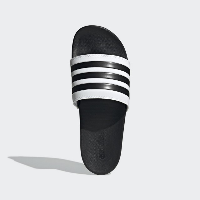 【adidas 愛迪達】ADILETTE COMFORT 運動 黑白 休閒 拖鞋 男女(GZ5893 ∞)