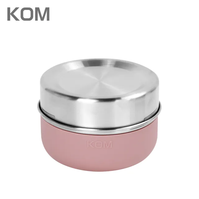 【KOM】一器盒成｜可微波不鏽鋼便當盒1入另贈便當袋+黏扣布(飯碗/湯碗/菜盤/湯匙/隔熱套)